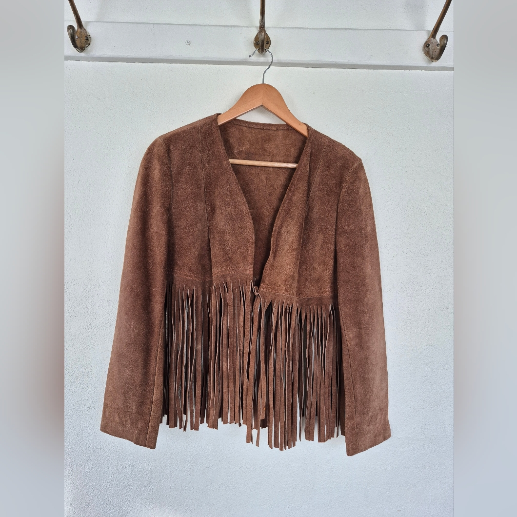 Vintage Suede Fringe Jacket Fits Womens Small